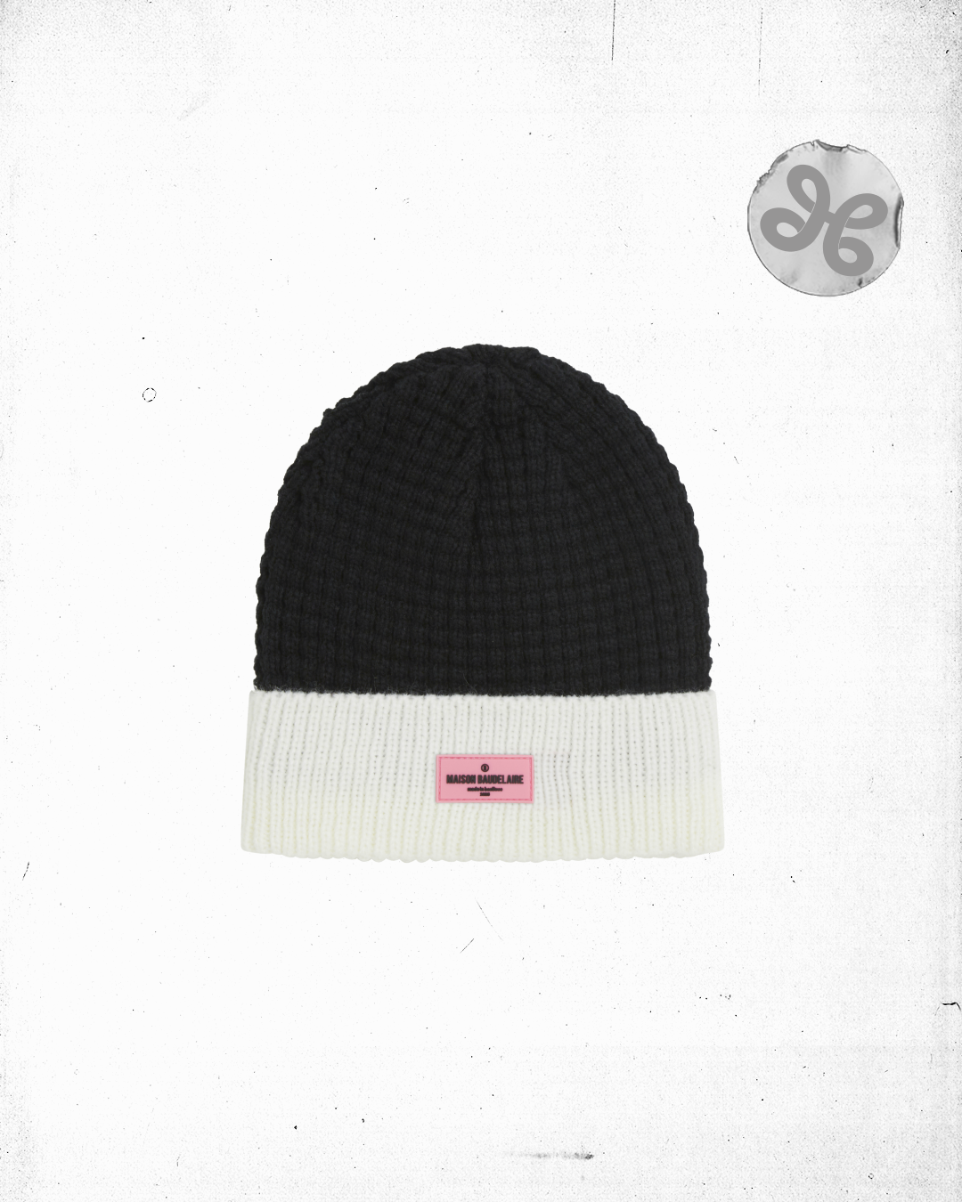 BICOLOR WAFFLE COTTON BEANIE