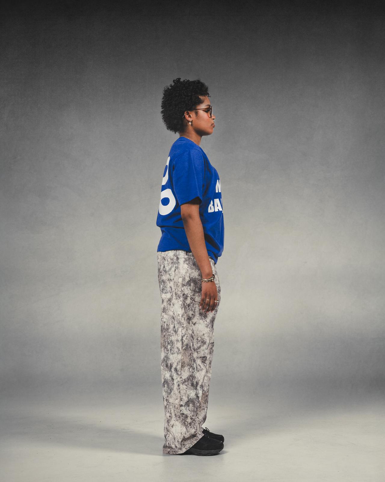 "FREE" BLUE OVERSIZED SHIRT