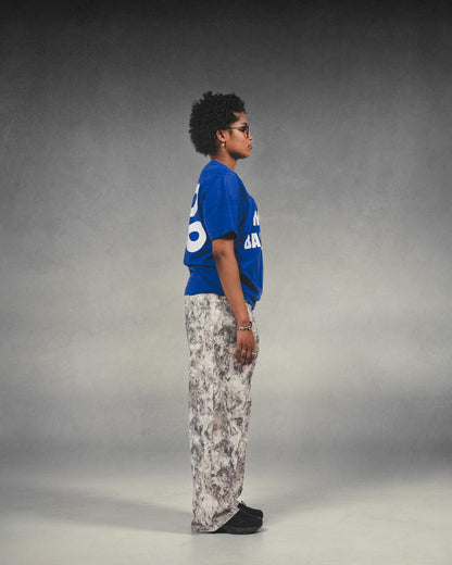 "FREE" BLUE OVERSIZED SHIRT