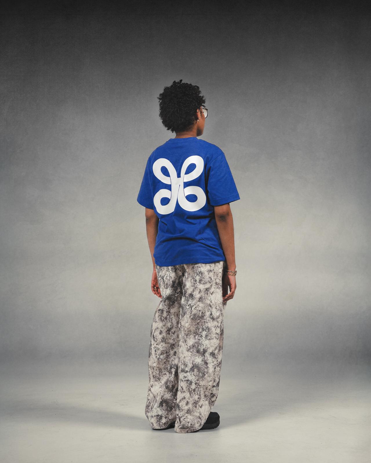 "FREE" BLUE OVERSIZED SHIRT